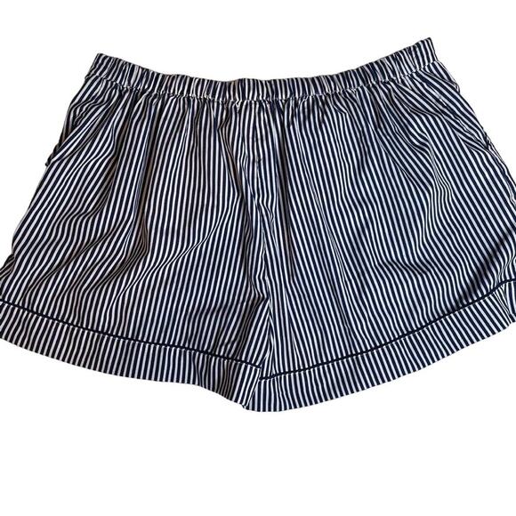 ISAAC MIZRAHI Sleepwear‎ Sleep Shorts String Tie Large L Navy White Stripe Comfy - Picture 5 of 5